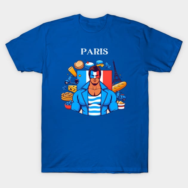 Paris France Masked Man T-Shirt by Woodpile